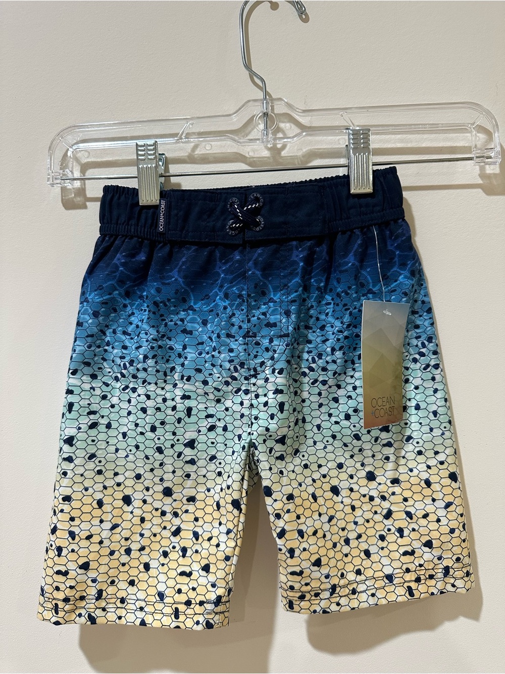 NWT Ocean + Coast Boys Swim Trunks 3T Blue Gradient Fishing Performance